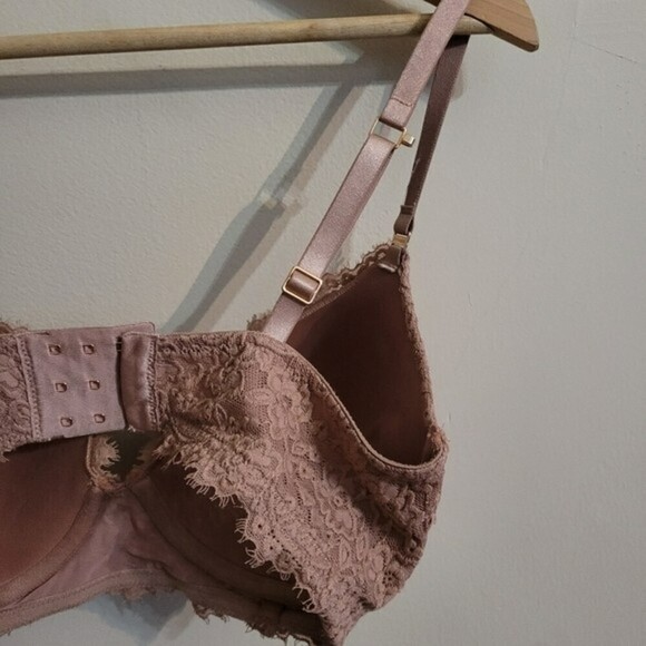 Aerie Women's Real Power Plunge Lace Bra Padded Mauve Pink Size 32DD - Picture 7 of 10